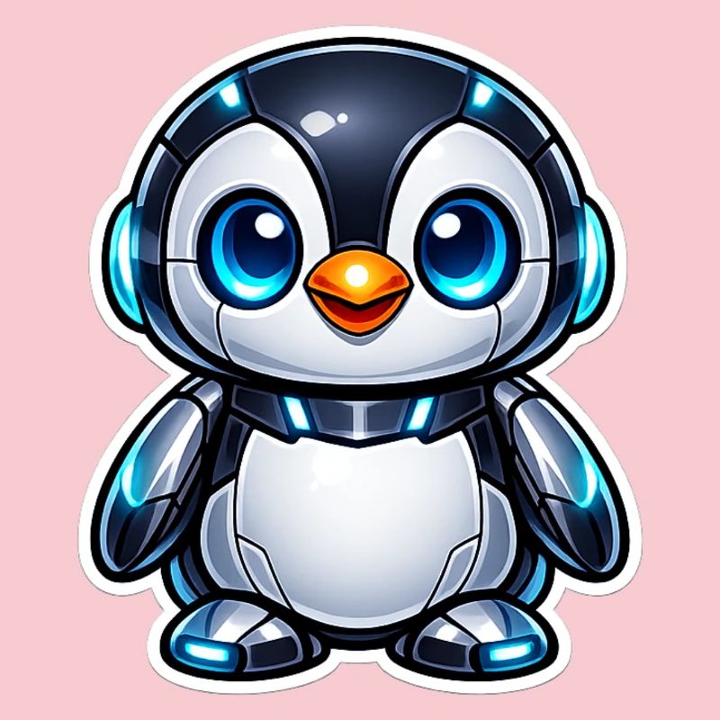 Futuristic penguin robot