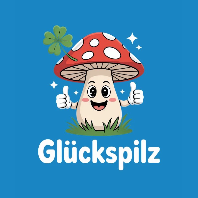 Lucky Funny Toadstool with Shamrock