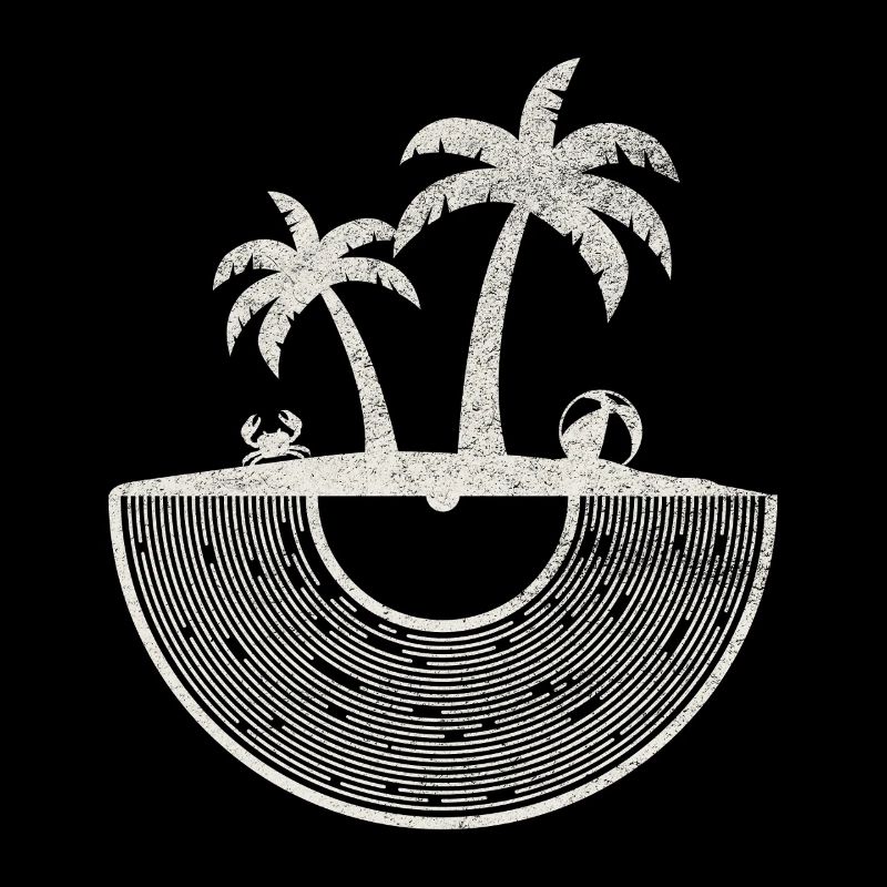 Art du coucher de soleil sur une île tropicale en vinyle