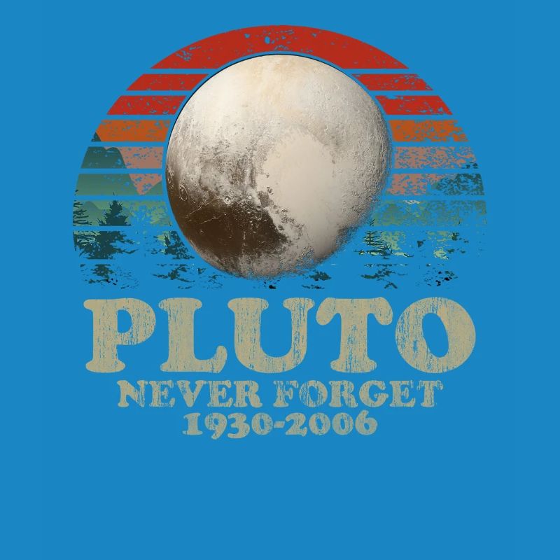 Never Forget Pluto Vintage Retro Space Design
