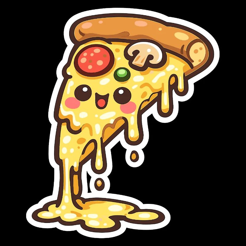 Pizza au fromage kawaï