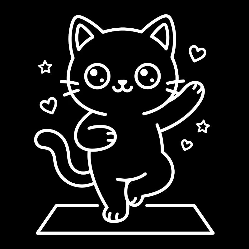 Mignon yoga pour chat kawaï