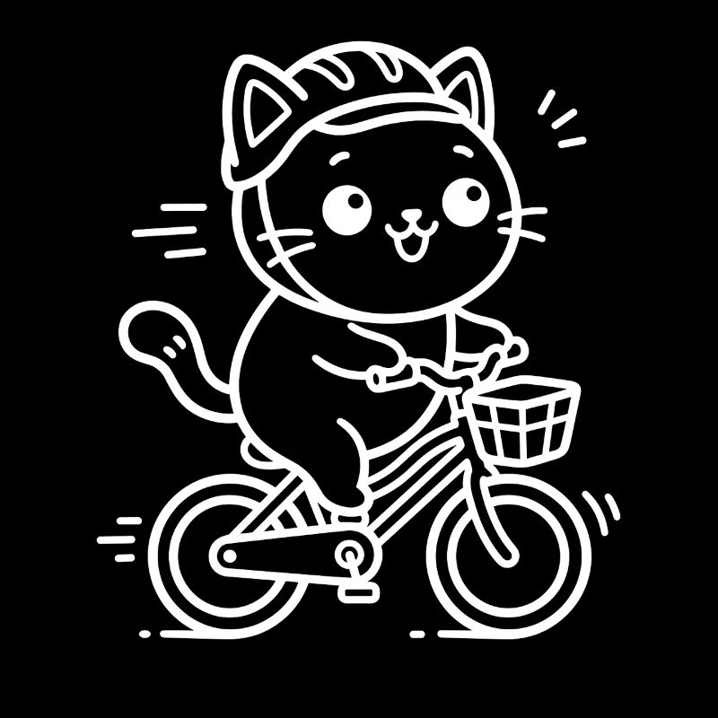 Cyclisme du chat de Kawaii