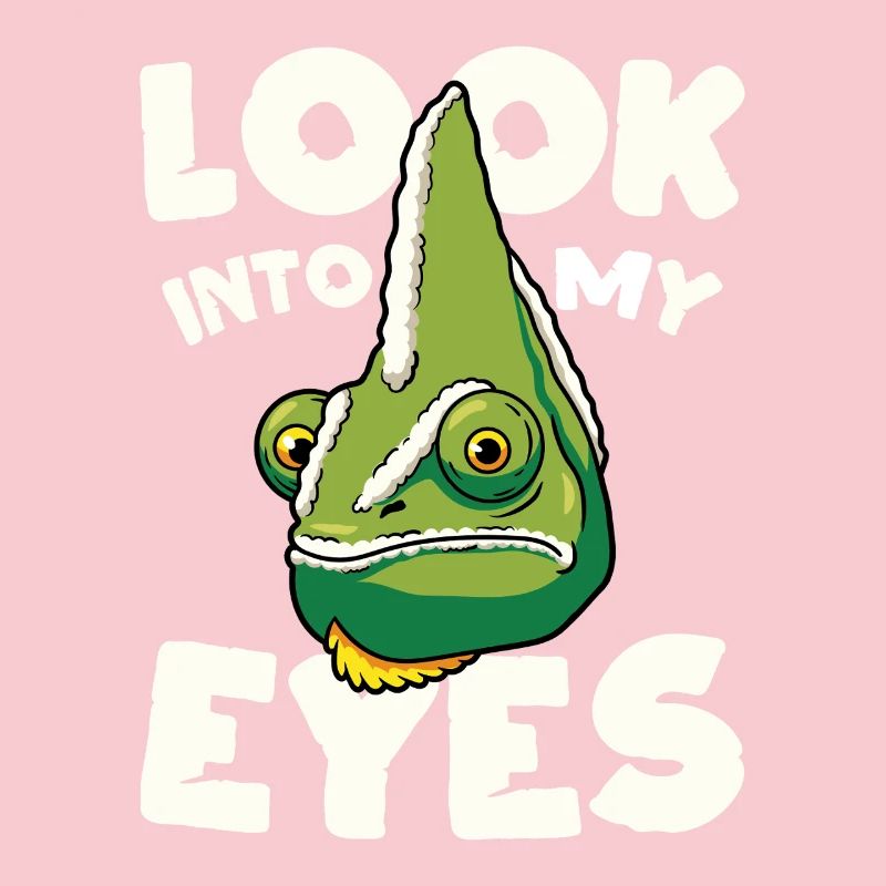 Regarde-moi dans les yeux, design caméléon drôle