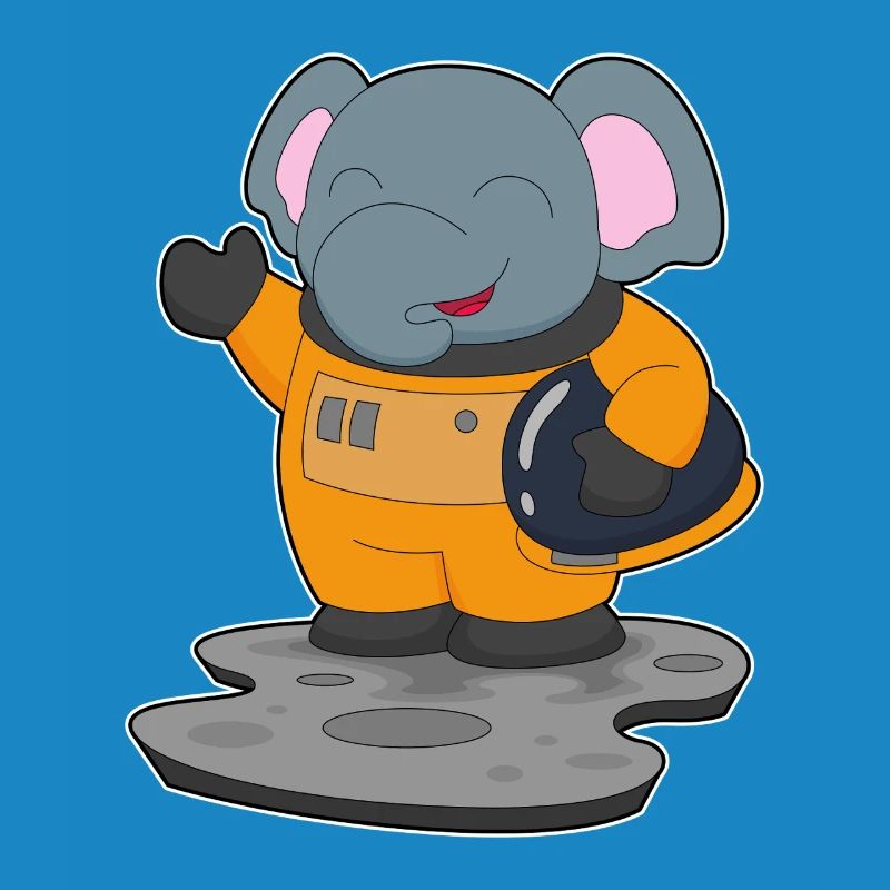 Astronaute éléphant spatial