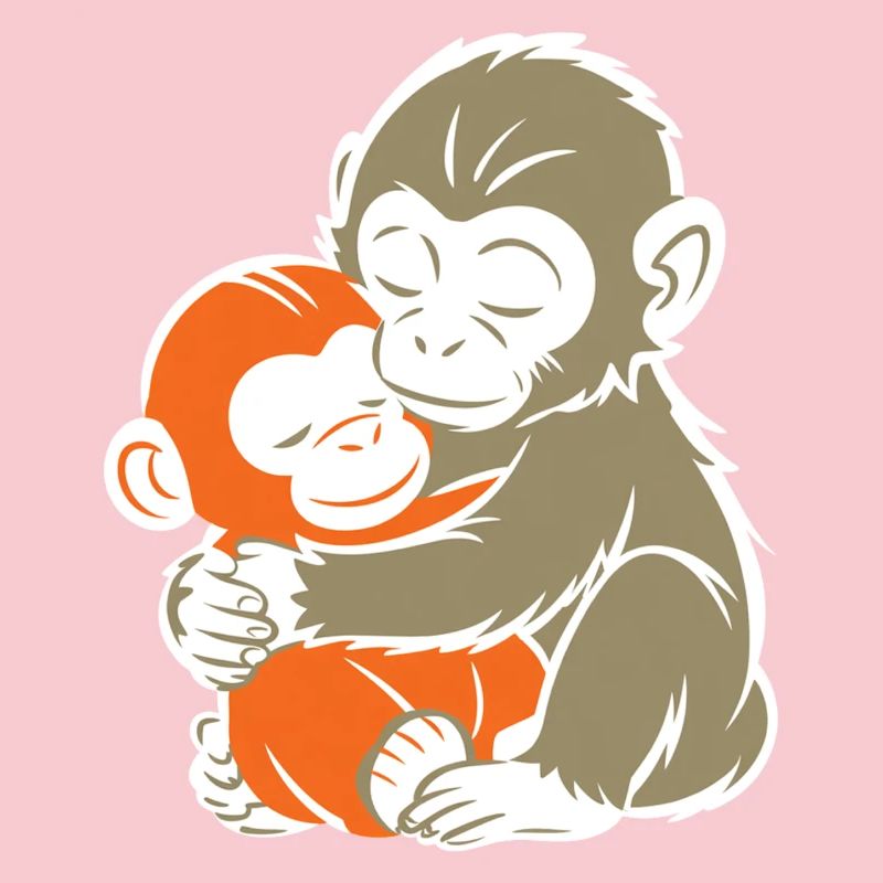 Hugging Monkey Duo