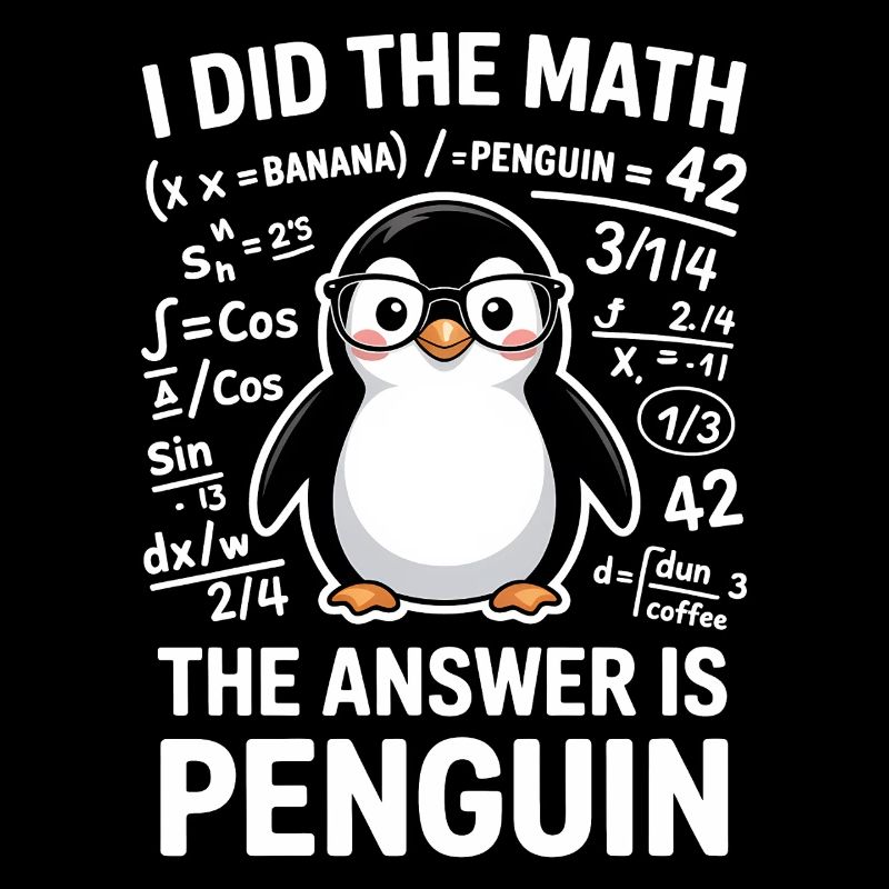 Math Sayings Penguin Drôle de cadeau mathématique