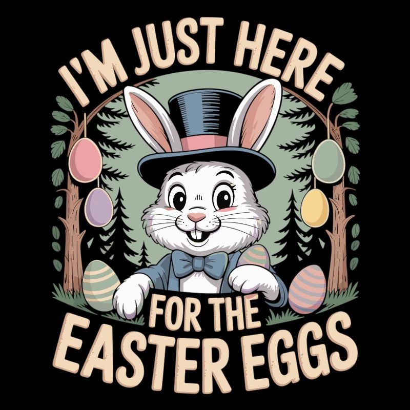 T-shirt de Pâques drôle – Lapin avec haut-de-forme