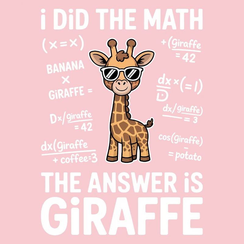 Mathe Sprüche Giraffe Lustiges Mathe Geschenk
