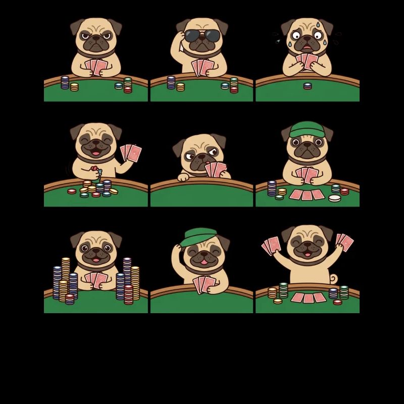 Funny Pug Poker Card Game Dog