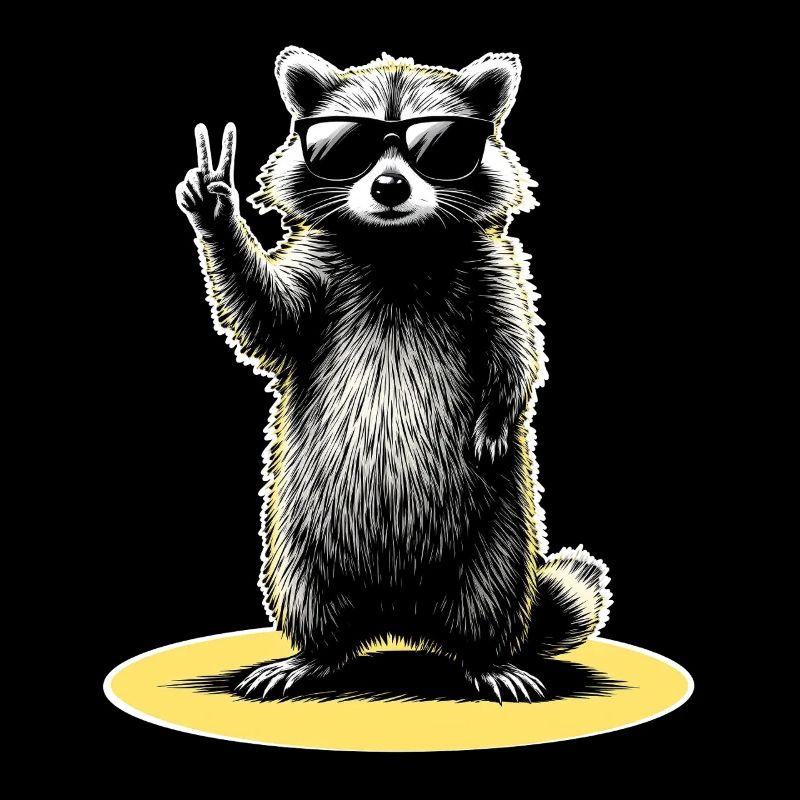 Waschbär Peace