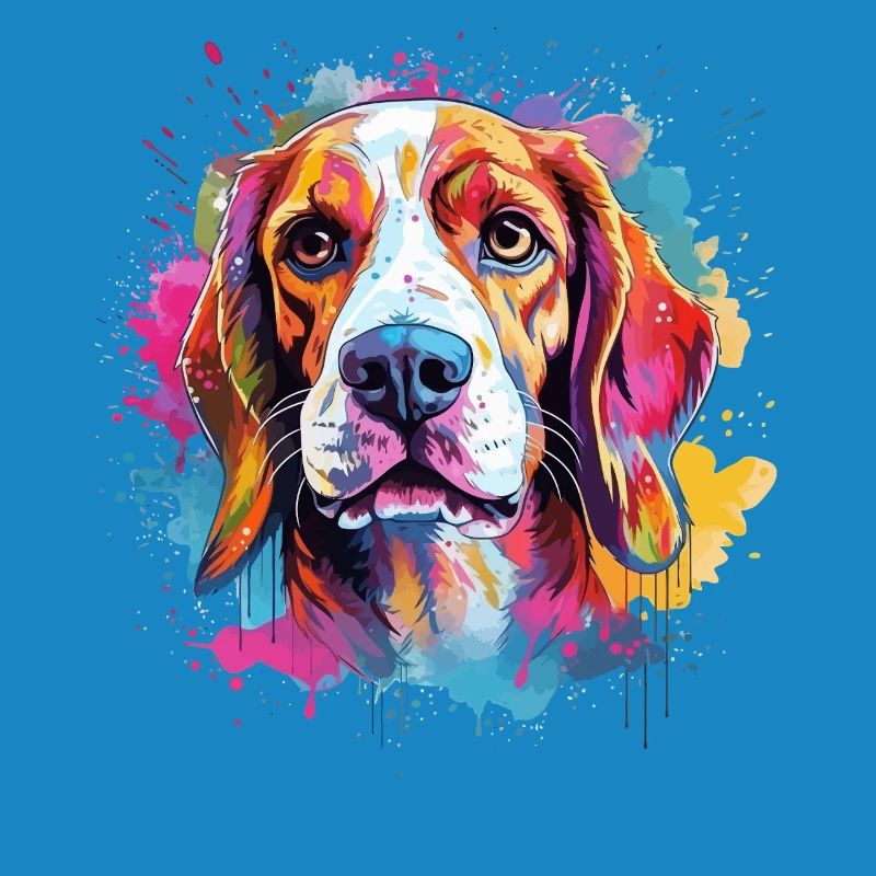 Art coloré de chien éclaboussé Beagle