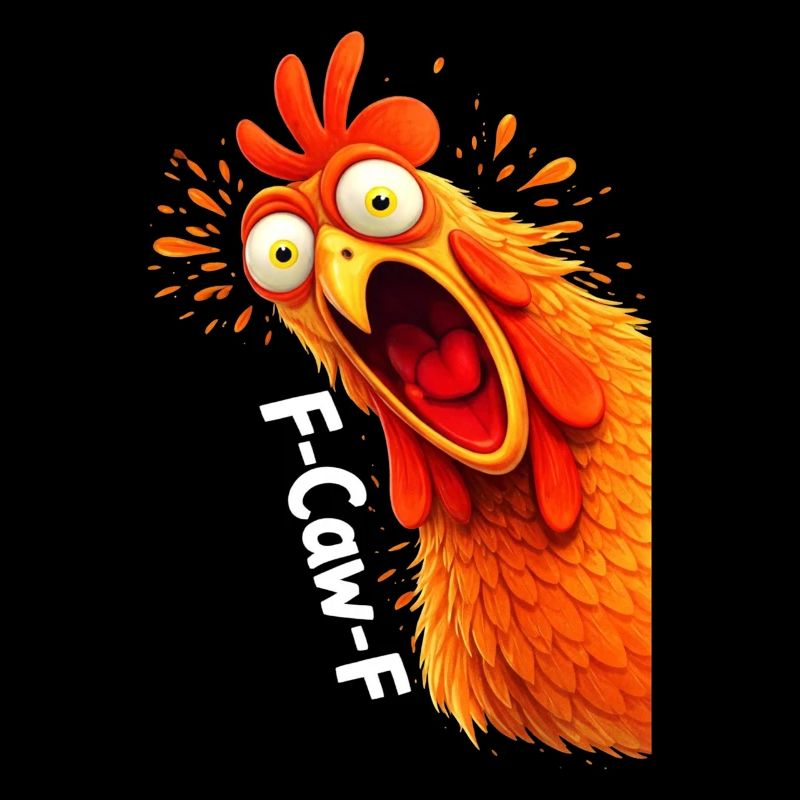 F-Caw-F Chicken Rooster Funny Meme Graphic