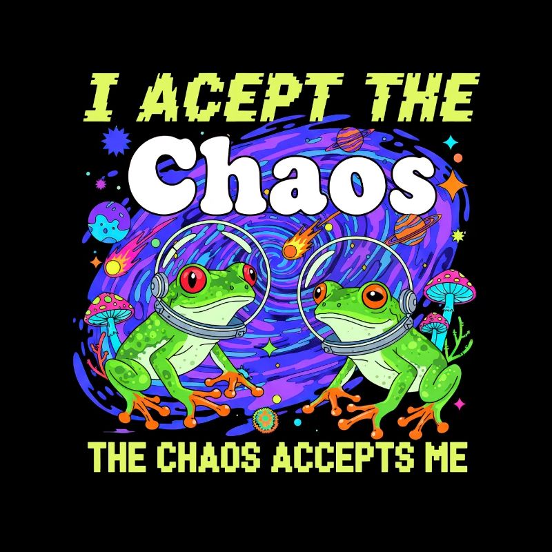Néon d’acceptation de la grenouille du chaos