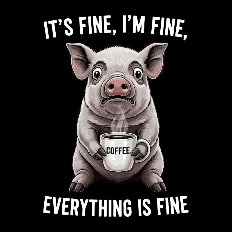 Its Fine Im Fine Kaffee Schwein Humor