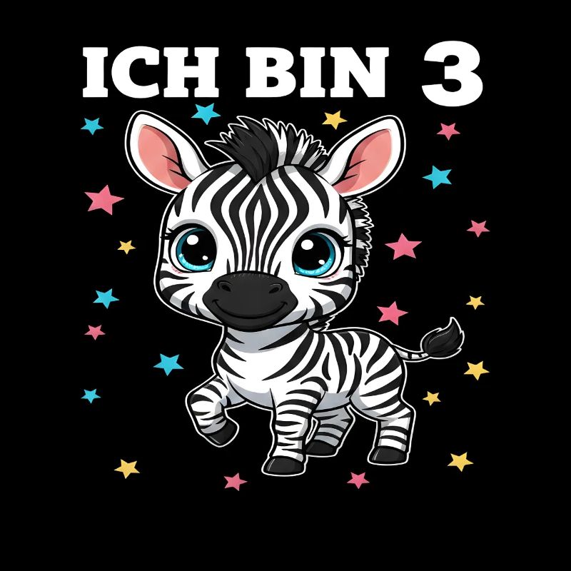 Ich bin 3 - Süßes Zebra zum 3. Geburtstag