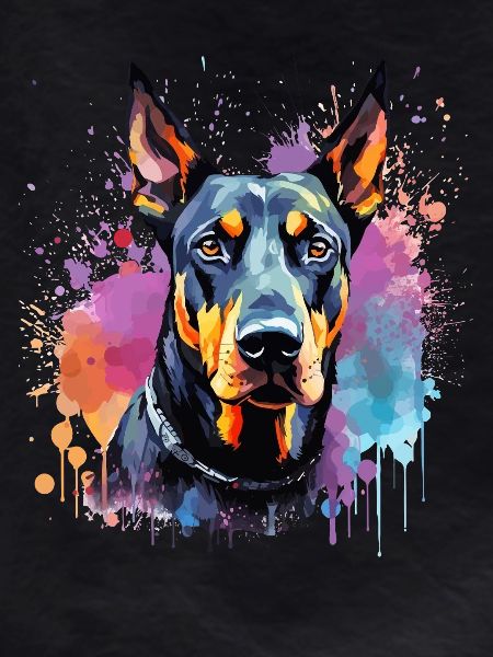Doberman Pinscher Dog Splash Art