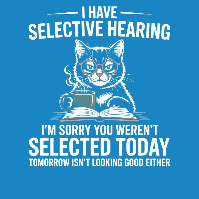Cat reader with humor: Selective hearing