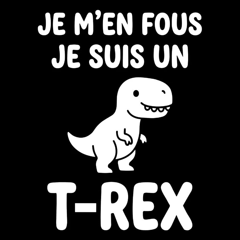 T-Rex insolent sur tee-shirt noir