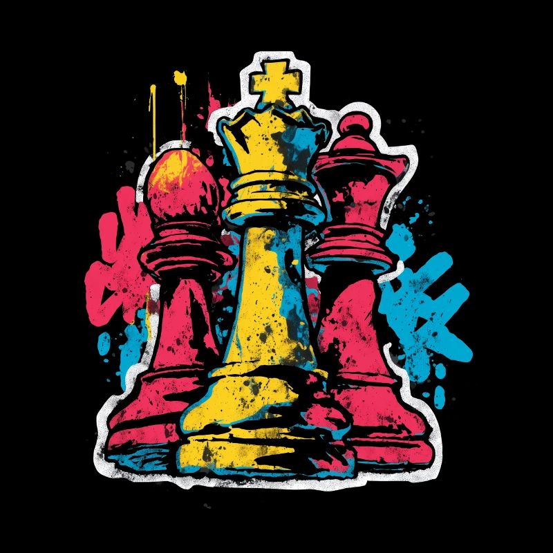 Cadeau de figurines graffiti d’échecs pour hommes