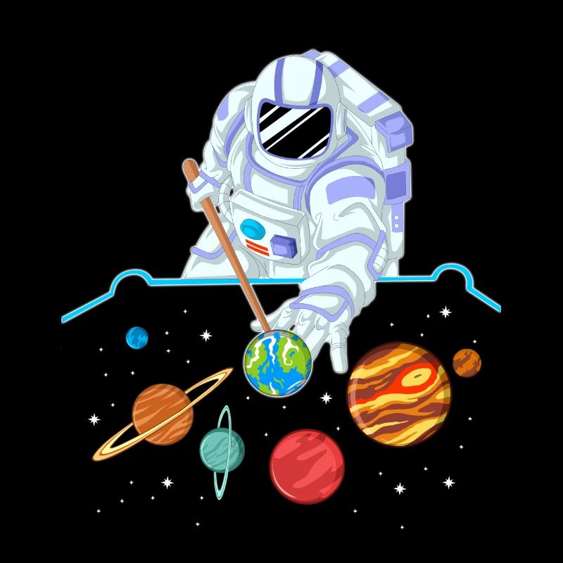 T-shirt de billard spatial des astronautes