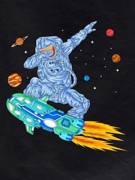 Astronauten-Hoverboard-Raumhemd