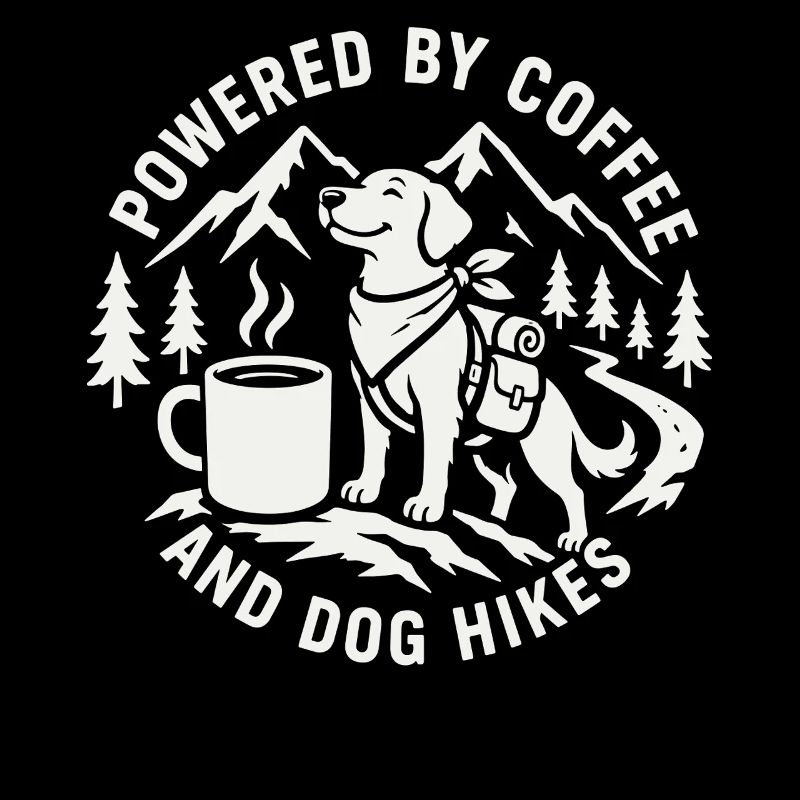 Powered By Coffee And Dog Hikes Design