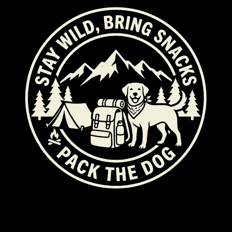 Bleib wild Bring Snacks Pack das Hundedesign