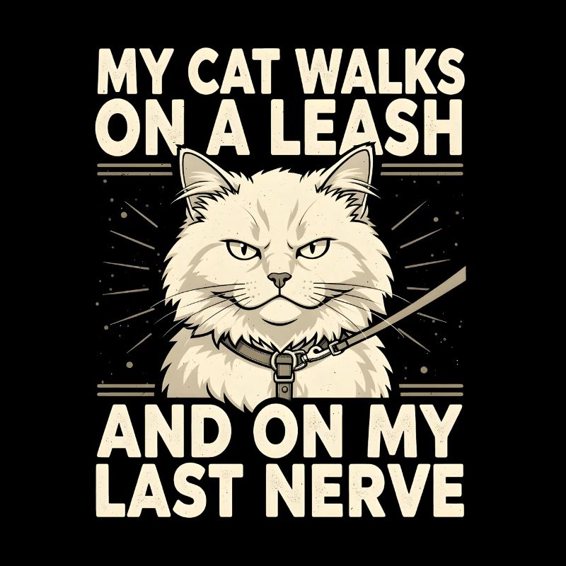 Katze an Leine nervt | Katzenhumor
