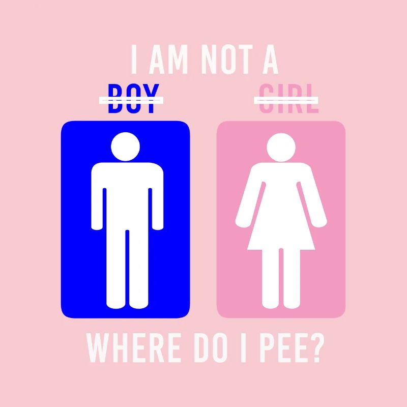 Non-Binary Where Do I Pee Gender Identity Graphic