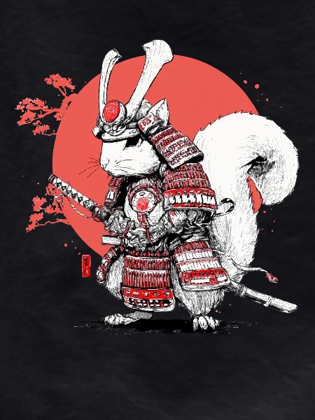 Squirrel Samurai in Red Circle
