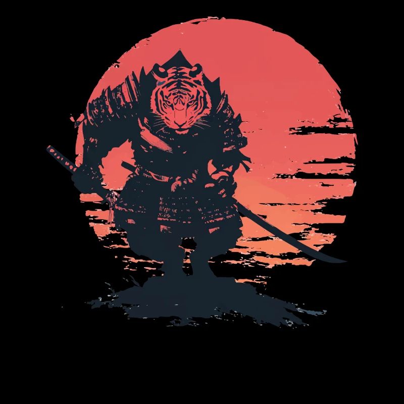 Tiger Samurai au Coucher du Soleil