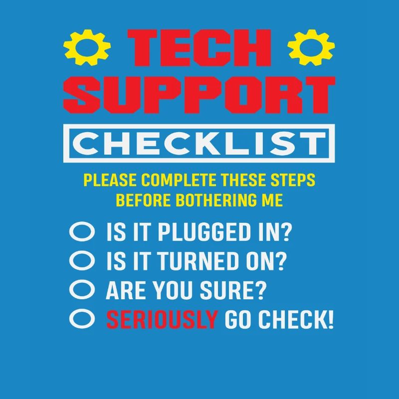 Tech Support Checklist Plug in IT Admin