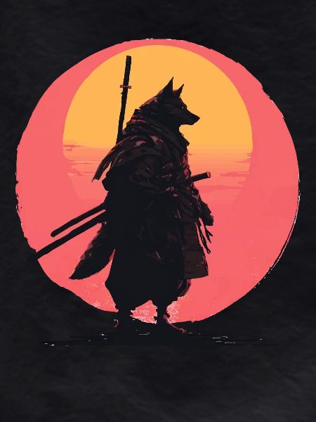 Wolf Sunset Samurai Rider