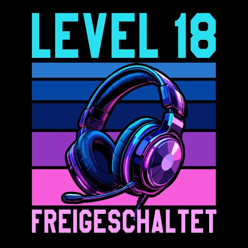 18. Geburtstag Junge Mädchen Gamer Level 18