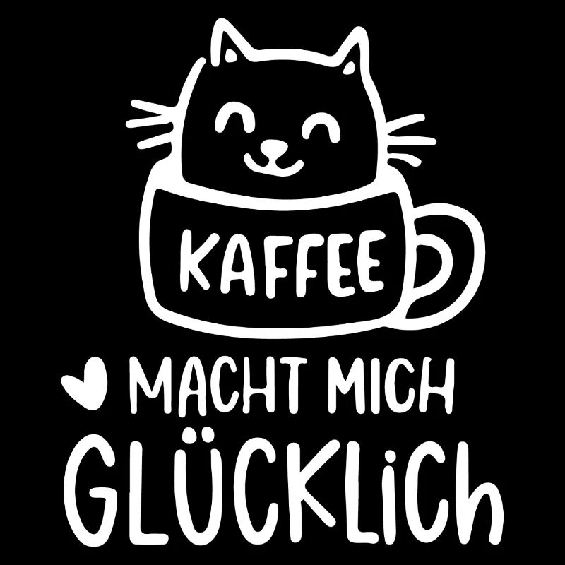 Kaffee Katze Glück Motiv Morgenmuffel Kaffeetrinke