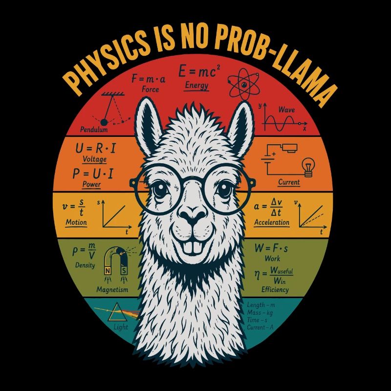 Physics Is No Prob-Llama Physik Lehrer Shirt