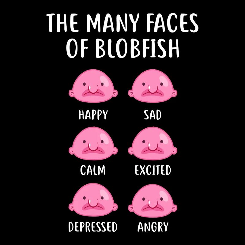 Blobfish Emotion Grid Tee Art
