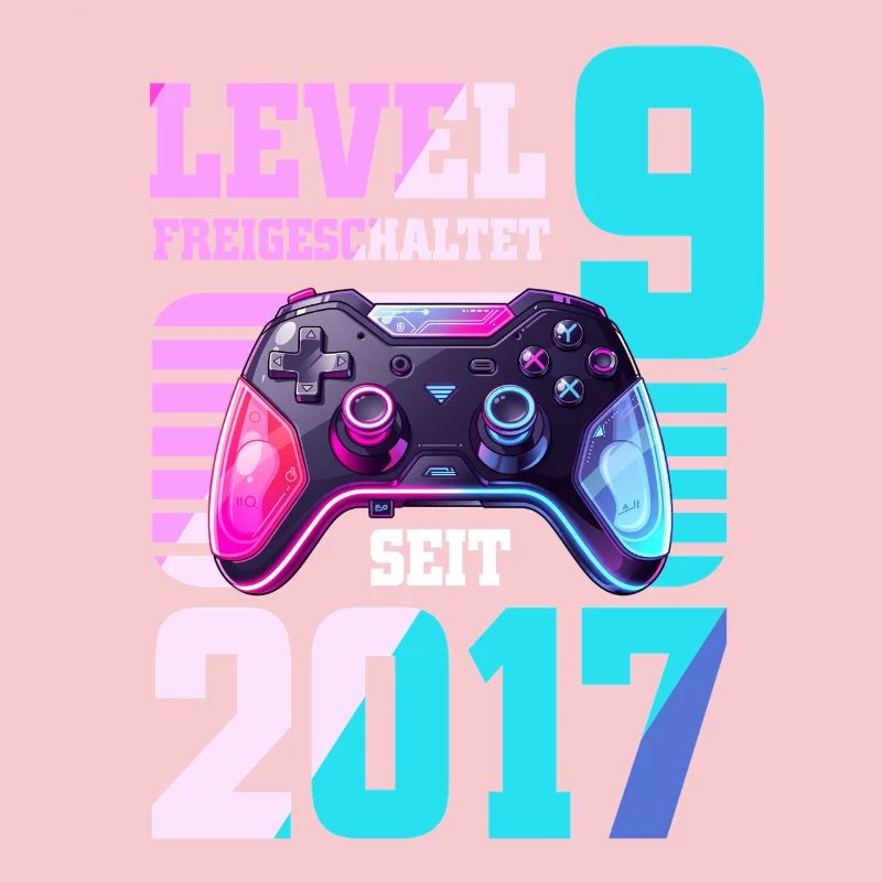 9. Geburtstag Junge Mädchen 2017 Gaming Level 9
