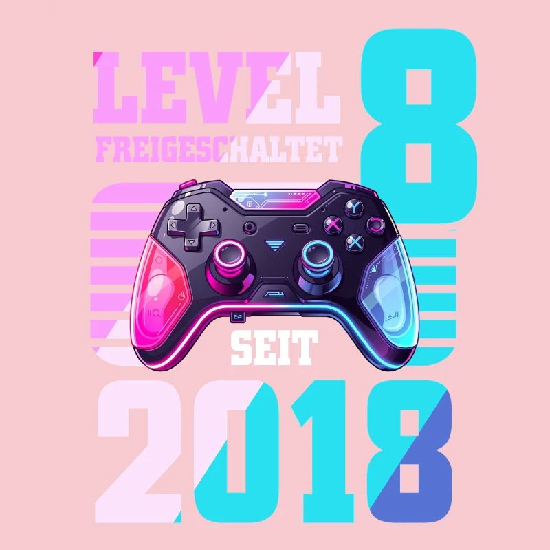 8. Geburtstag Junge Mädchen 2018 Gaming Level 8