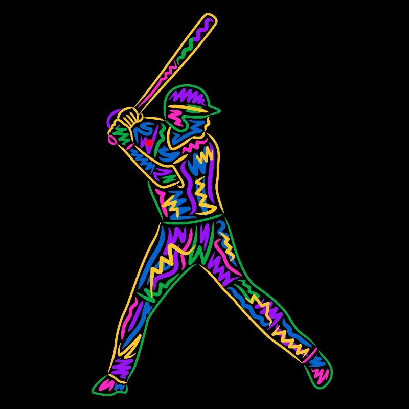 Baseball Spieler Kinder bunter Baseballspieler