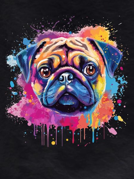 Vibrant Pug Splash Portrait