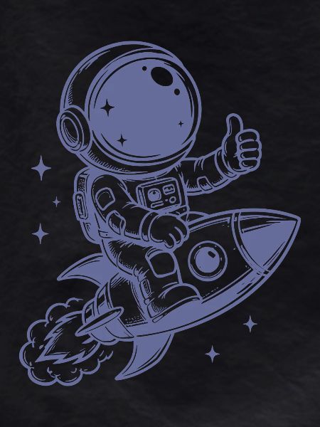 Astronaut on rocket space adventure