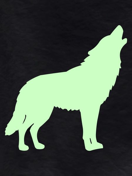 Wolfsilhouette Neon Grün