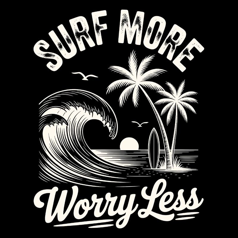 Surf More Worry Less Sommer Urlaub Wellen