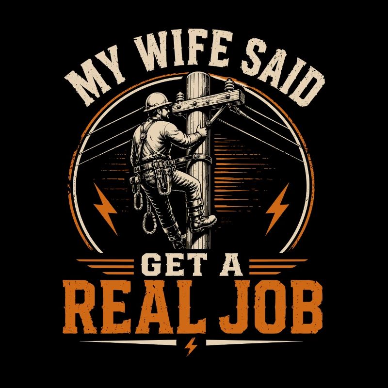 Lineman Electricity Engineer Dad Design