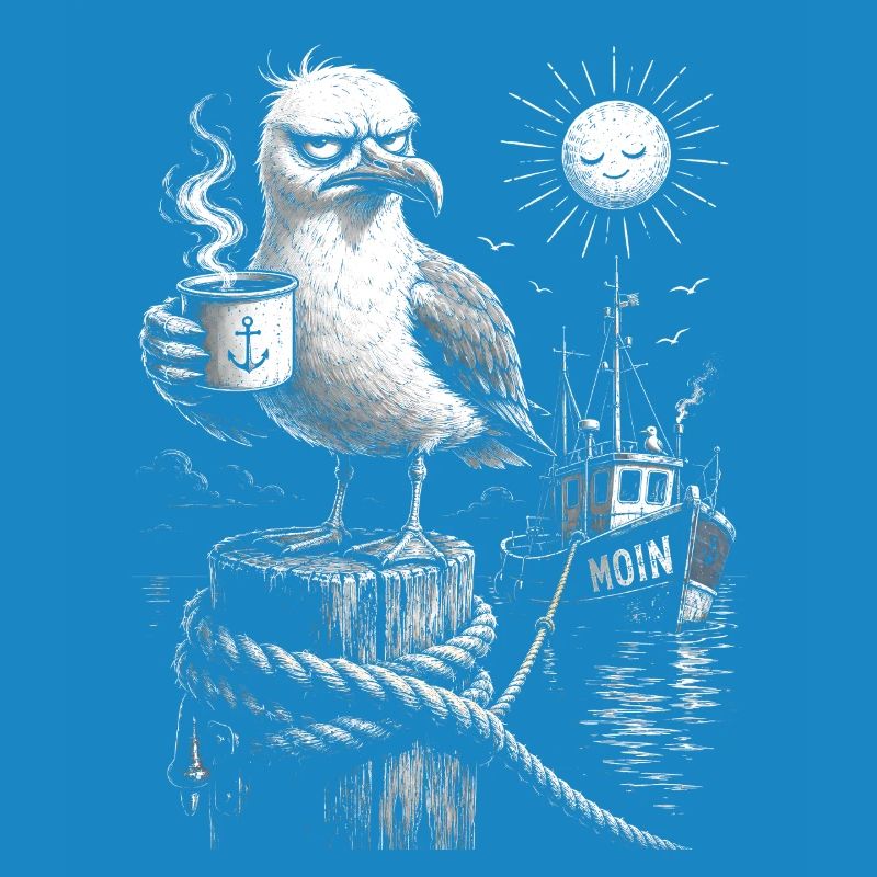MOIN – Grummeliges Möwe mit Kaffee