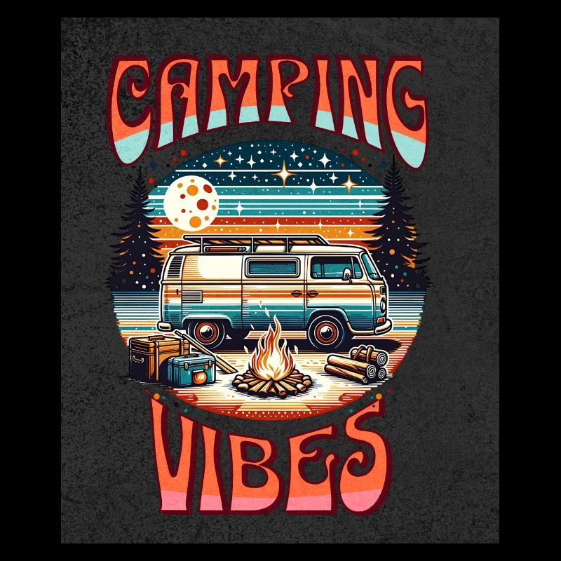 Retro Camper Vibes près du Campfire