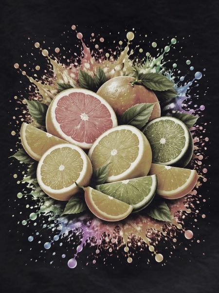 Citrus Lemon Grapefruit Splash Art