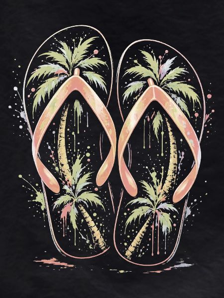 Flip-Flops Strandpalmen-Mehrfarbige Splash-Art